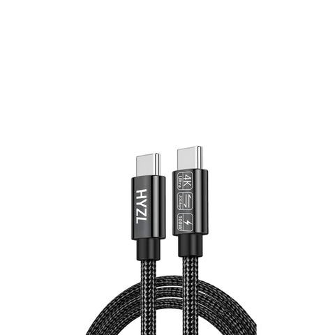 USB 3.2 Datenkabel Typ C mit zwei Anschlüssen, 100W Schnellladung, HD 4K geflochtenes Kabelgehäuse, langlebiger