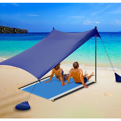 Tienda de playa familiar plegable portátil con postes de aluminio, la más vendida en Amazon