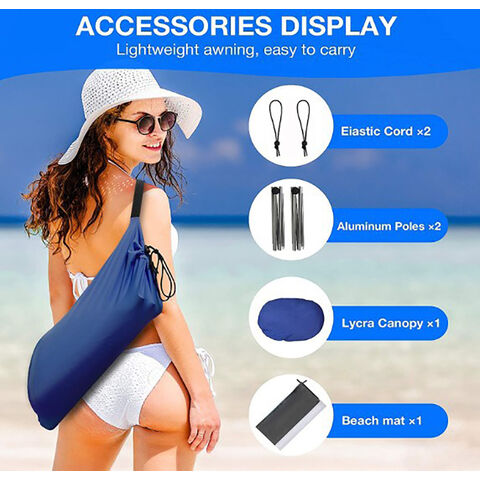 Tienda de playa familiar plegable portátil con postes de aluminio, la más vendida en Amazon