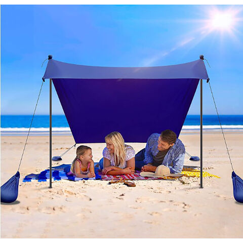 Tienda de playa familiar plegable portátil con postes de aluminio, la más vendida en Amazon
