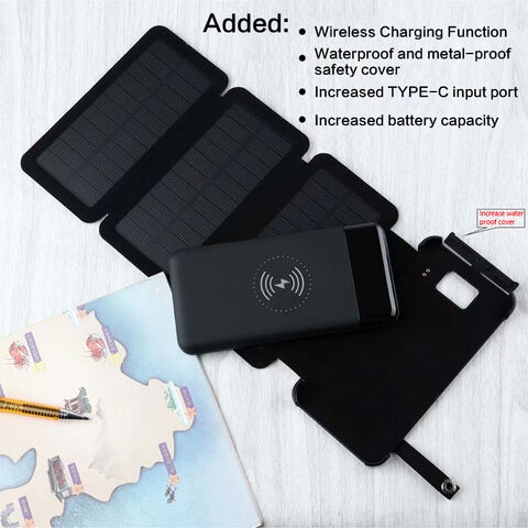 Kabellose Solar Powerbank 20000mAh - Tragbare kabellose Ladestation mit Solarfunktion, heißer Verkauf