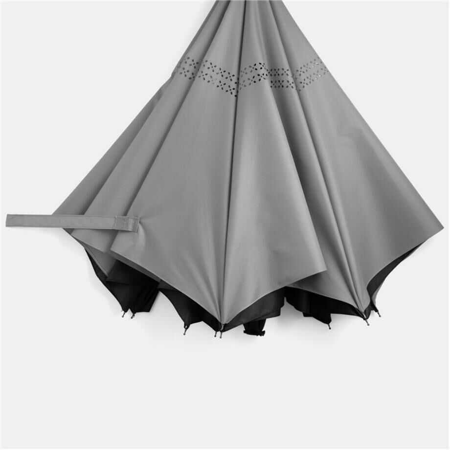 Shell Reversible Umbrella Wholesale Promotional Inverted Umbrella With C Handle, Double Layer Car ...