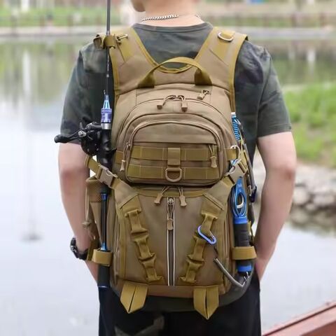 Mochila Tática Masculina Multifuncional para Viagem, Mochila Grande de Assalto de 3 Dias para Camping e Caminhadas, 45L, Personalizável