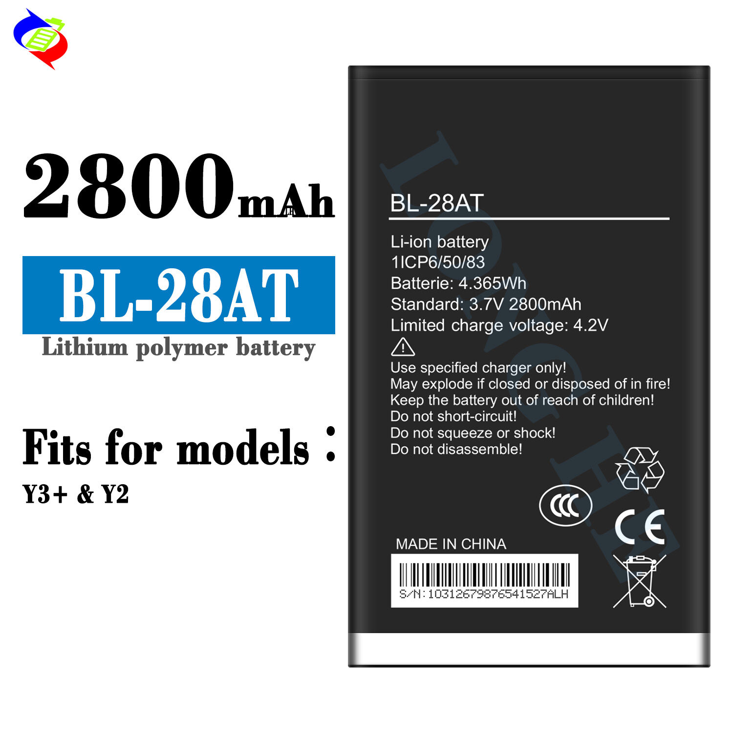 Bl-28at 2800mah Mobile Phone Battery For Tecno Camon Y3 Plus Y2