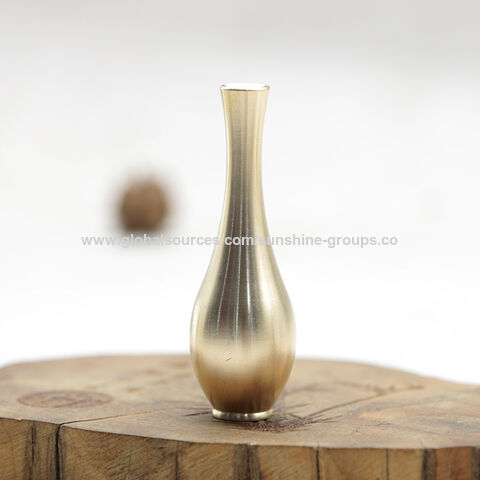Mini vaso de latão para mesa, ornamentos criativos, acessórios decorativos, vaso de flores antigo, arranjo floral para sala de estar