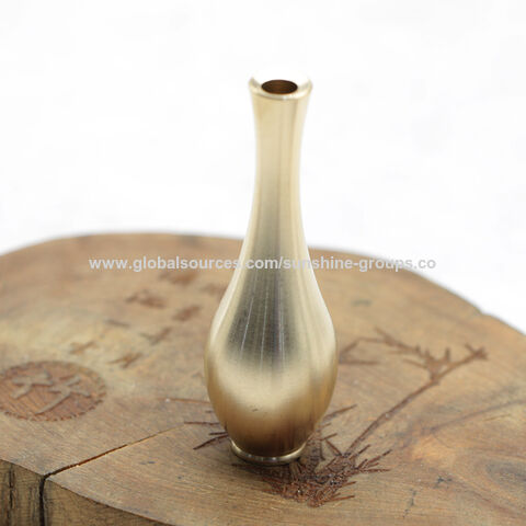 Mini vaso de latão para mesa, ornamentos criativos, acessórios decorativos, vaso de flores antigo, arranjo floral para sala de estar