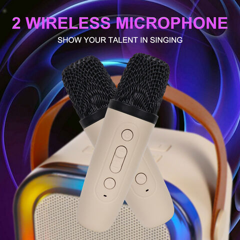 ZQS-K12 Mini Micrófono Integrado de Audio Portátil Altavoz BT para Exteriores Altavoces Portátiles Máquina de Karaoke con 2 Micrófonos