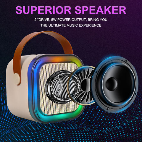 ZQS-K12 Mini Micrófono Integrado de Audio Portátil Altavoz BT para Exteriores Altavoces Portátiles Máquina de Karaoke con 2 Micrófonos