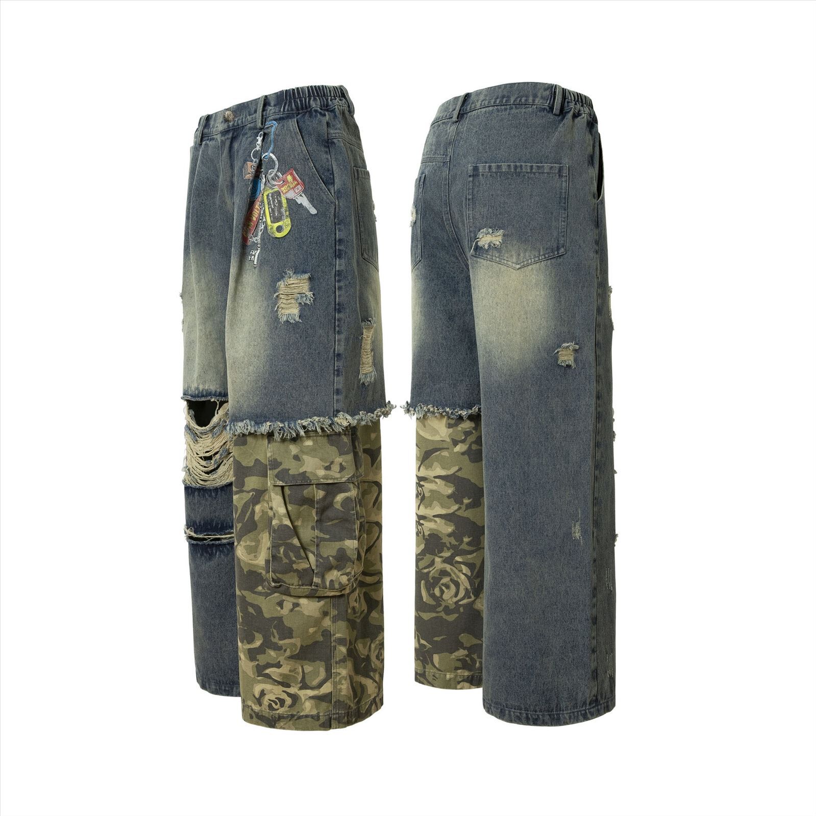 KLICKCLAK 24FW Damaged Camo denim y2k - メルカリ