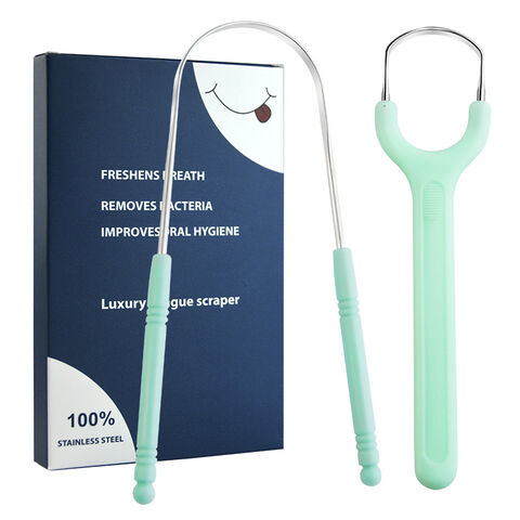Raspador de Lengua de Acero Inoxidable 304 con Mango Único en Forma de U, Limpiador de Lengua en Forma de Y