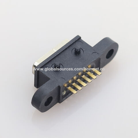 Conector de base USB tipo C 6p IPX8 a prueba de agua con orificios para tornillos, base de carga impermeable HY-TC-WP06MA