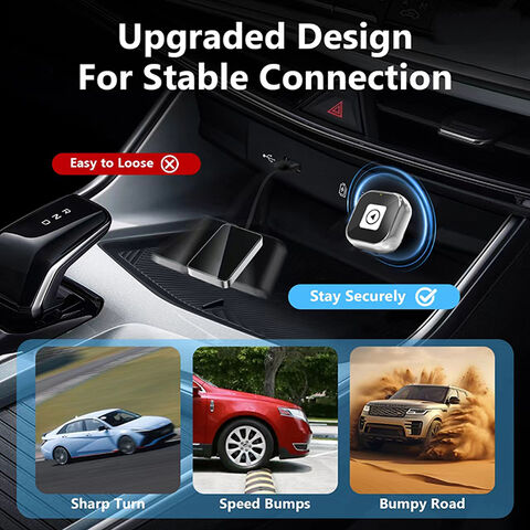 Adaptor Carplay Nirkabel 2 in 1, Ubah Carplay Berkabel menjadi Nirkabel, Desain USB Mini untuk iOS 10 Android 11 dan Lebih Tinggi, Silver