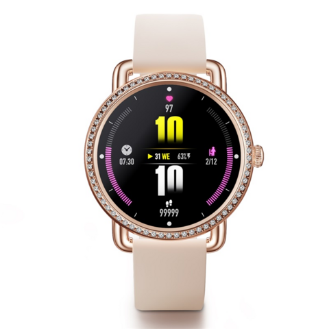 Reloj inteligente OEM de moda para mujer, pulsera inteligente resistente al agua para damas