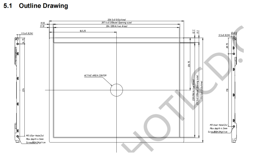 15 Inch Visual Excellent Image Quality 15 Inch Ips Full-view Tft Color Display For ...