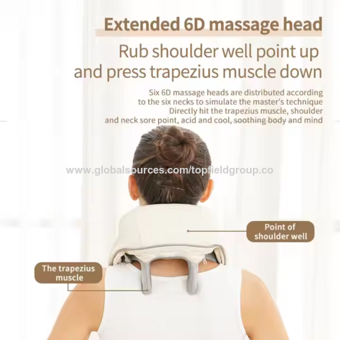 Masajeador Eléctrico Shiatsu Cervical y de Hombros con Calor - Chaleco Masajeador Cervical y de Hombros con Función de Amasamiento - Oferta Caliente