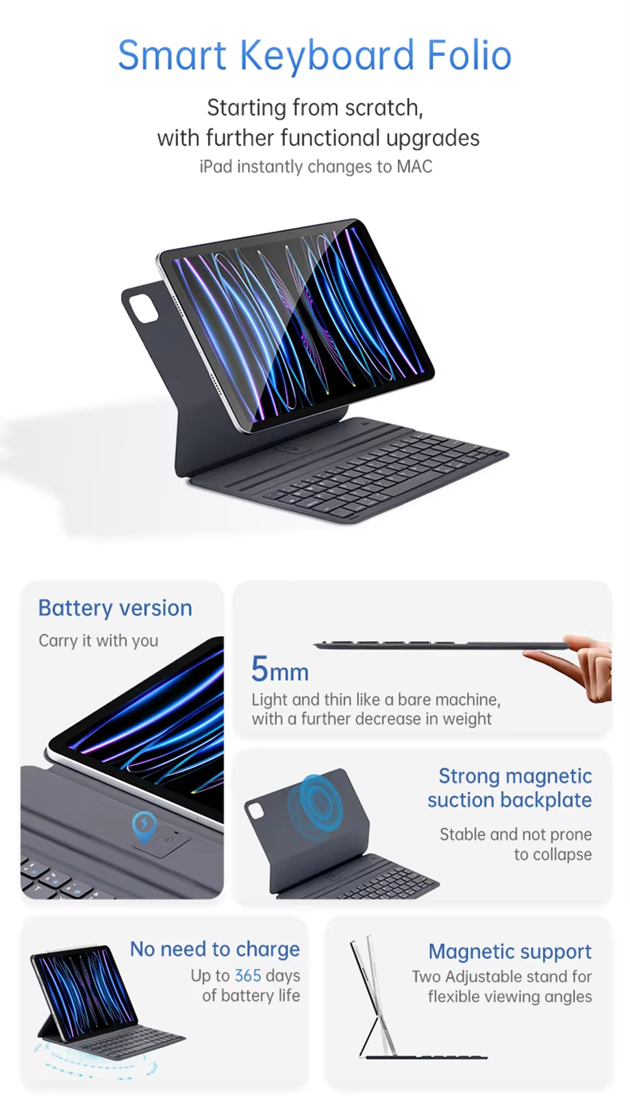 Tablet Keyboard Wireless Apple Magic Keyboard Case Covers For Ipad Pro ...