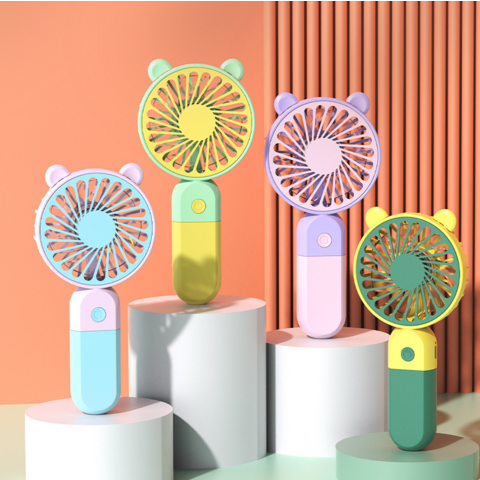 Mini USB-Ventilator, tragbar, wiederaufladbar, aus PP-Kunststoff, Kleinhandel/Großhandel, mit Batterie und Mini-Ladegerät