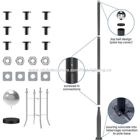 5M 6M 8M 10M Aluminium Edelstahl Verzinkter Stahl Straßenlaternenmast Konische Straßenlichtmasten, Lampenmast, Lampenpfosten Lieferant