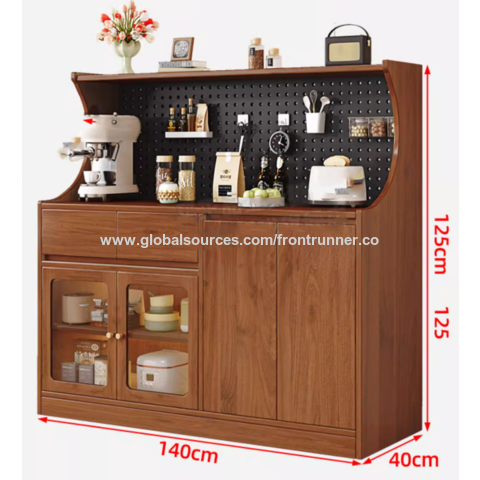 Aparadores de madera color roble, Mueble de almacenamiento multifuncional, gran capacidad para colocar muchos electrodomésticos de cocina