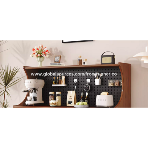 Aparadores de madera color roble, Mueble de almacenamiento multifuncional, gran capacidad para colocar muchos electrodomésticos de cocina