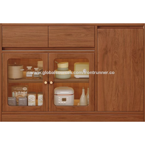 Aparadores de madera color roble, Mueble de almacenamiento multifuncional, gran capacidad para colocar muchos electrodomésticos de cocina