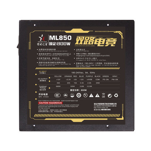 Fonte de alimentação high-end, totalmente modular, com cabo plano, 800W, PSU ATX comutável para sistemas estáveis de computação e jogos.