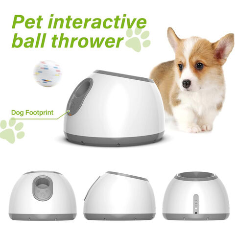 Peluncur Bola Otomatis untuk Anjing - Pelontar Bola Anjing untuk Anjing Kecil dengan 3 Bola Tahan Lama Jarak Peluncuran Luar Ruangan 3-9 meter