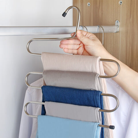 5-Lagen-Kleiderbügel, Küchenhandtuchhalter, Platzsparender Schrankbügel aus Edelstahl