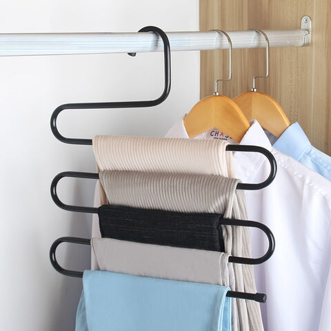 5-Lagen-Kleiderbügel, Küchenhandtuchhalter, Platzsparender Schrankbügel aus Edelstahl