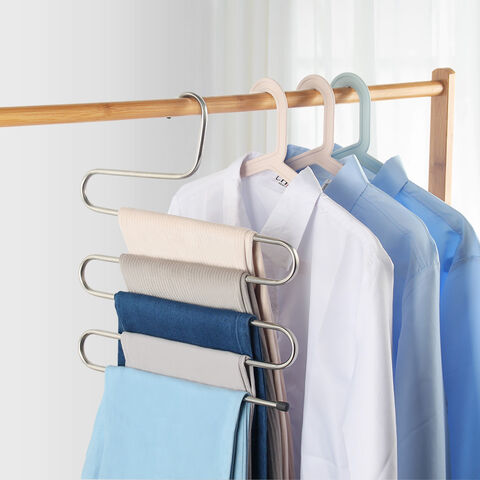5-Lagen-Kleiderbügel, Küchenhandtuchhalter, Platzsparender Schrankbügel aus Edelstahl