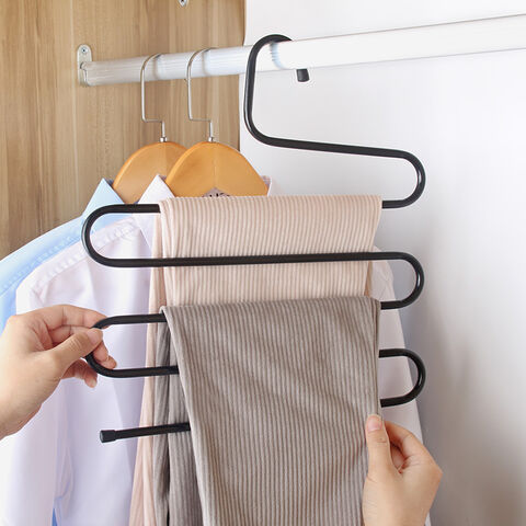 5-Lagen-Kleiderbügel, Küchenhandtuchhalter, Platzsparender Schrankbügel aus Edelstahl