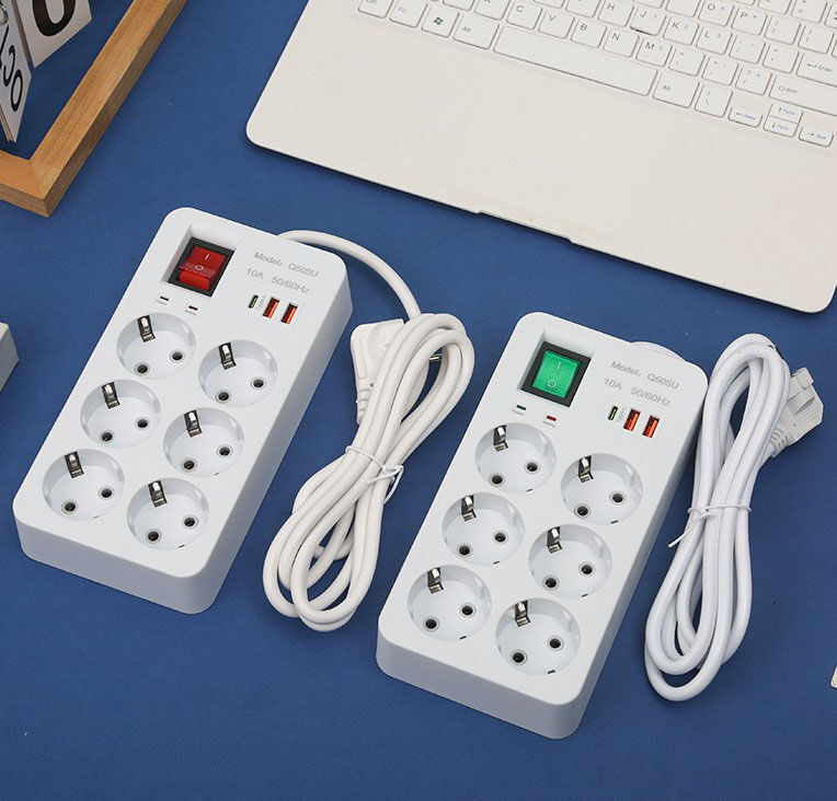 Oem Eu Standard Power Socket With 6 Outlets With 2usb 1 Type C Power ...