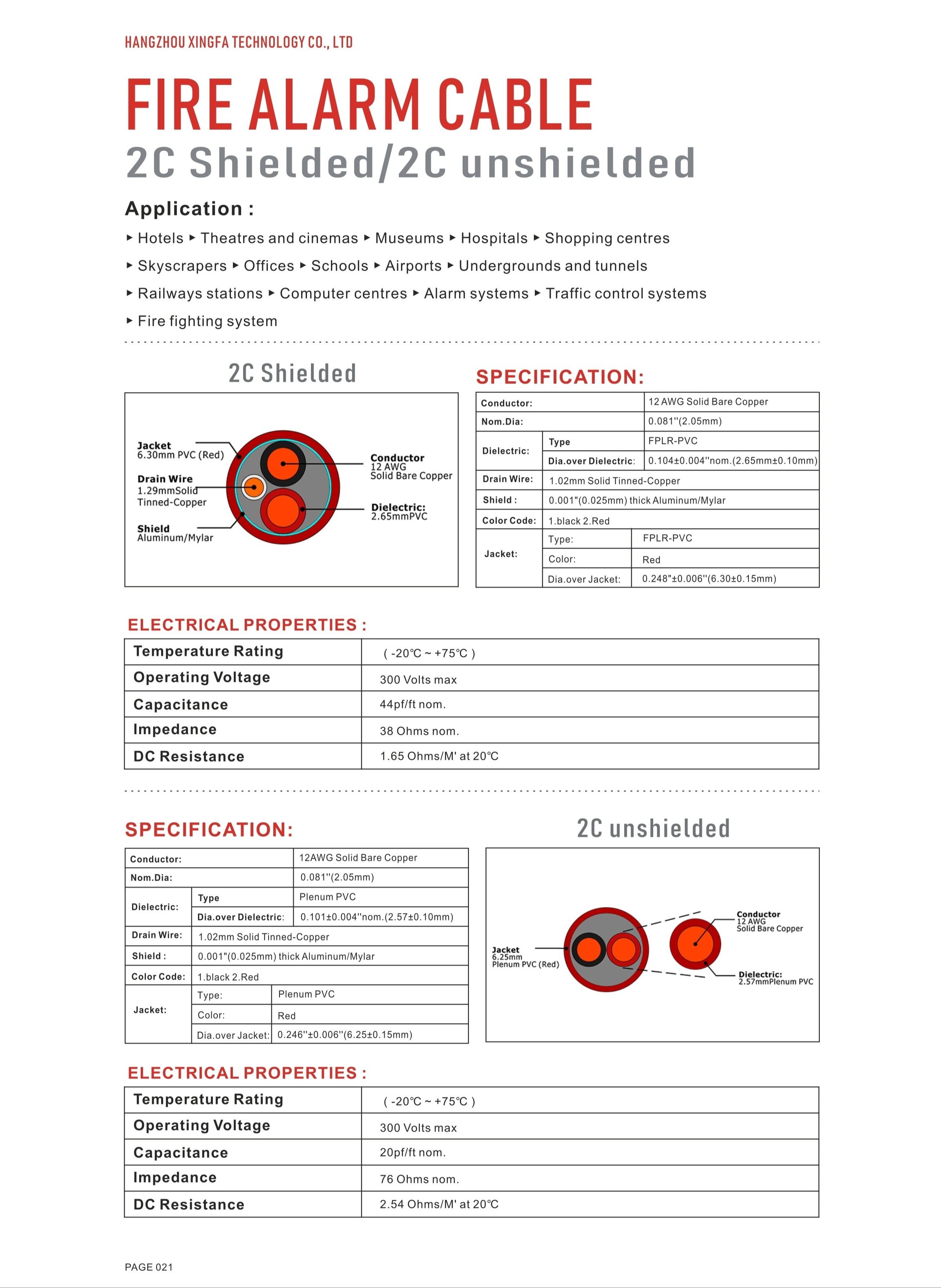 High Premium Oem Fire Alarm Cable 2c Unshielded With Ce Rohs - Expore ...