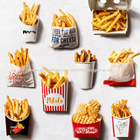 Envases de Papel para Alimentos, Contenedores para Almuerzo, Empaques Desechables con Logo Personalizado, Cajas de Papel para Pollo Frito con Asa para Comida Rápida
