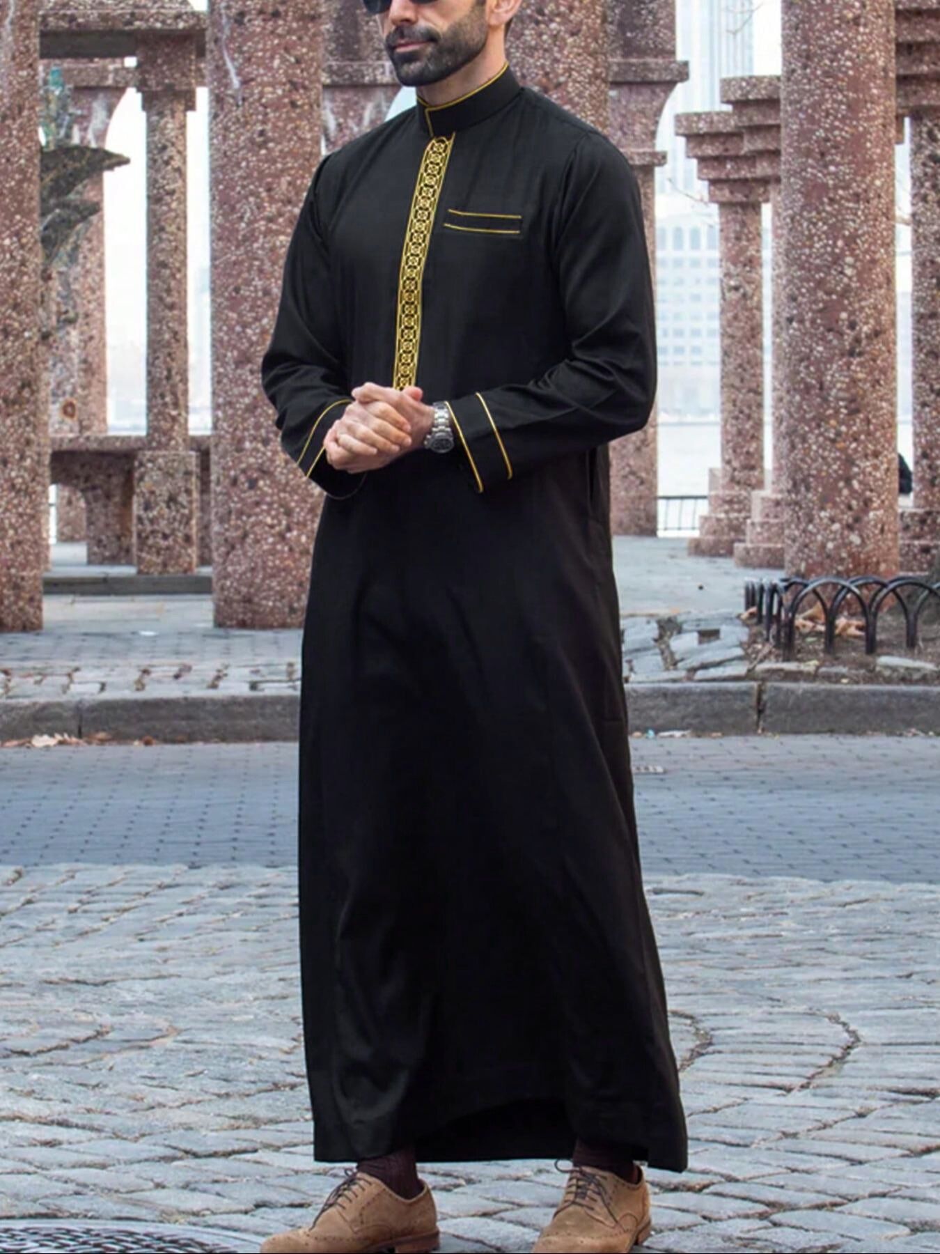 Mosque Clothes Buy China Wholesale Muslim Long Robe With Long Sleeves, Embroidered At ...
