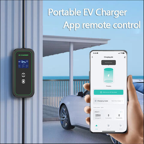 أفضل سعر مقاوم للماء 16A 32A 40A نوع قابل للتعديل 2 1 GBT شاحن EV محمول مع شاشة LCD لسيارة EVSE 7KW