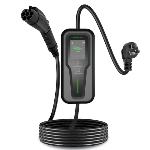 شاحن EV محمول Goodlink EVSE 7kW 32A SAE J1772 قابس شحن مع خدمة OEM ODM GBT نوع 1 نوع 2 NACS