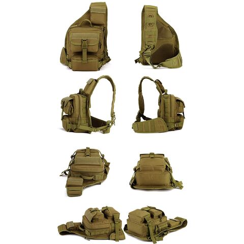 Mochila Tática Militar de Ombro, Bolsa de Peito, Mochila Molle, Bolsa de Ombro Grande