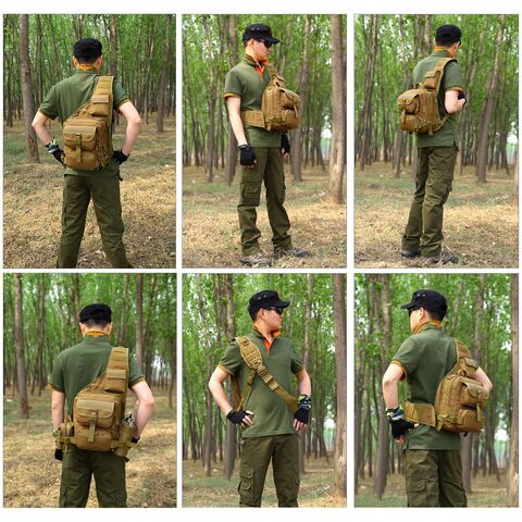 Mochila Tática Militar de Ombro, Bolsa de Peito, Mochila Molle, Bolsa de Ombro Grande