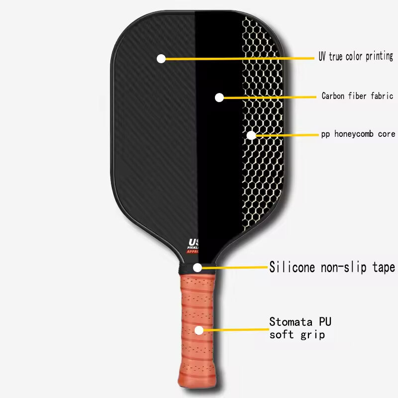 Pro Paddle Racket New Arrival Pro Paddle Rackets Durable Carbon Fiber Woven Texture ...