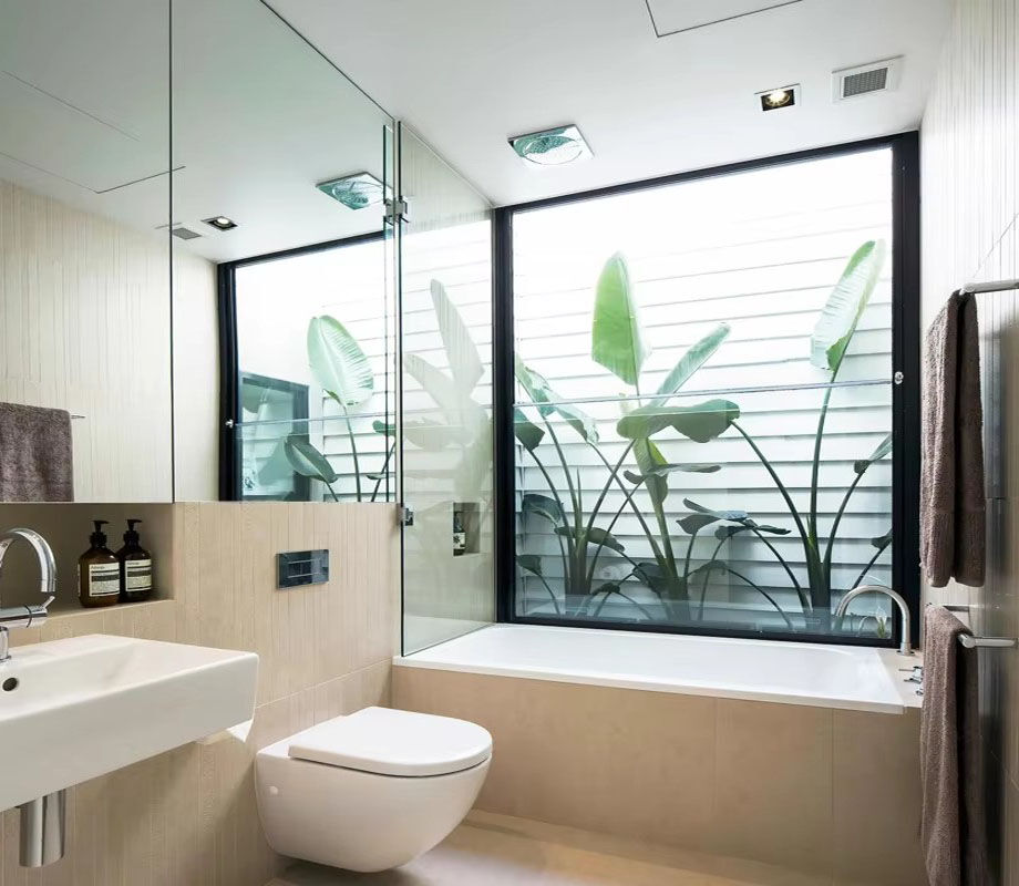 Customized Modern Design Exterior Louvered Clear Tempered Glass ...