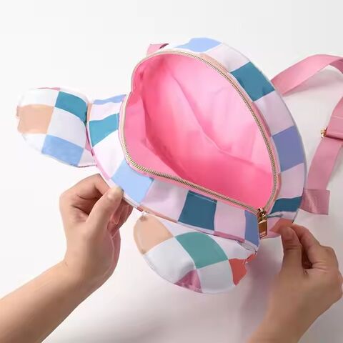 Riñonera infantil personalizada con cabeza de ratón, nylon multicolor, para niñas, bolso de cintura, riñonera para niños, bolso de cinturón infantil personalizado