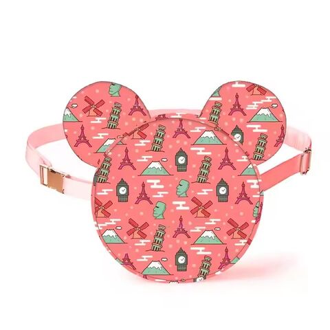 Riñonera infantil personalizada con cabeza de ratón, nylon multicolor, para niñas, bolso de cintura, riñonera para niños, bolso de cinturón infantil personalizado