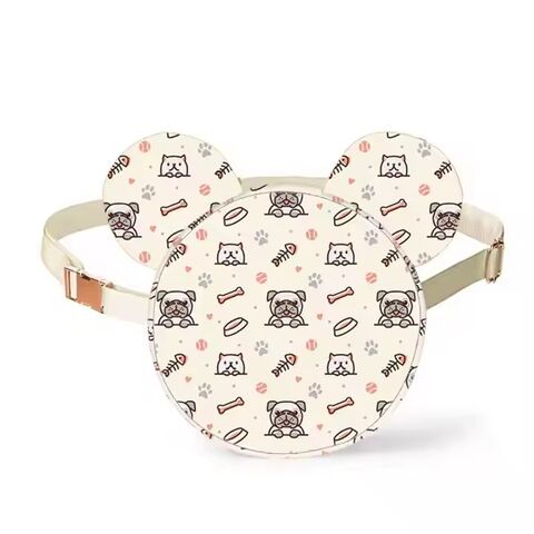 Riñonera infantil personalizada con cabeza de ratón, nylon multicolor, para niñas, bolso de cintura, riñonera para niños, bolso de cinturón infantil personalizado