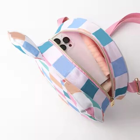 Riñonera infantil personalizada con cabeza de ratón, nylon multicolor, para niñas, bolso de cintura, riñonera para niños, bolso de cinturón infantil personalizado