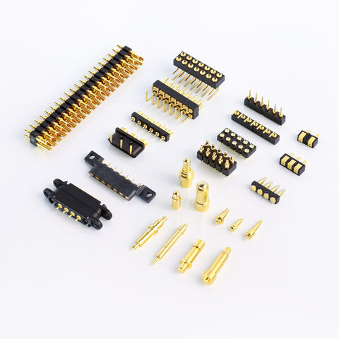 Connecteur Pogo Pin Personnalisé 1x05P Type Courbé, Pogo Pin à Ressort en Laiton, Accessoire Rond pour Électronique POGO Pin