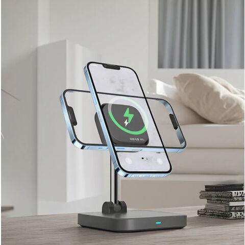 15W Magnetisches 2-in-1 Wireless Ladegerät Standfuß 9V/3A QI Standard kabelloses Handy Ladegerät