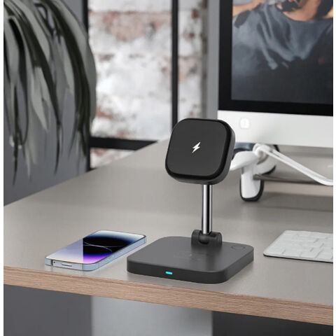 15W Magnetisches 2-in-1 Wireless Ladegerät Standfuß 9V/3A QI Standard kabelloses Handy Ladegerät