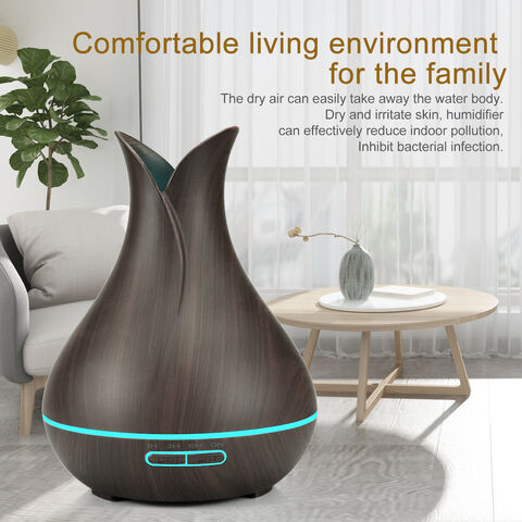 Diffuser Minyak Esensial Everlasting Comfort (400ml) - Diffuser Aromaterapi untuk Rumah dengan 7 Warna LED, Operasi Senyap
