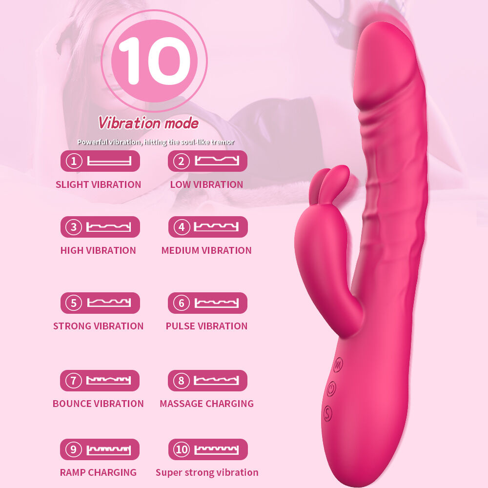 Sex Toy G Spot 10 Frequency Vibrator Rabbit For Woman Vibrator Telescopic Massage Stick Dildo ...